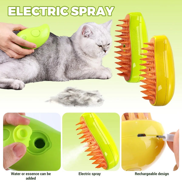 Pet Steam-Cleaning Massage Brush